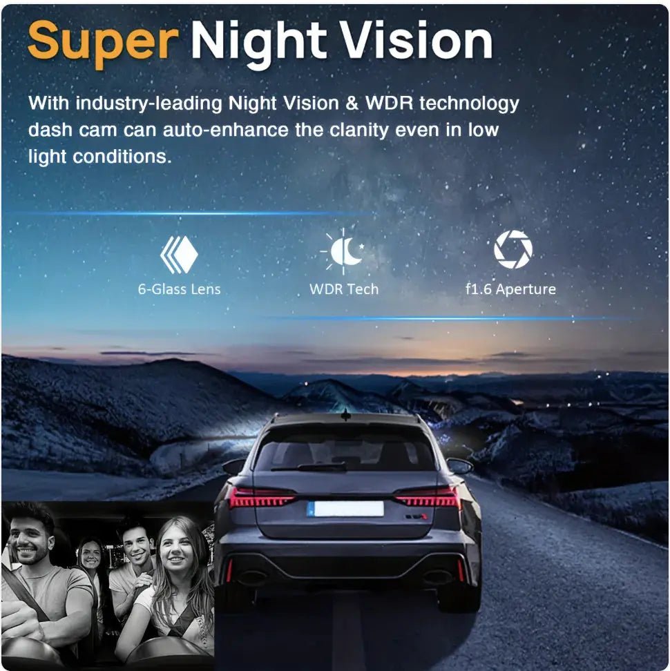 1080p HD Night Vision Dual Dash Cam with 360° View - PlugoTech