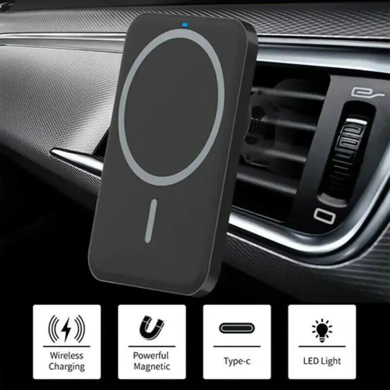 MagniCharge™ 15W MagSafe Magnetic Wireless Car Charger & Mount - PlugoTech