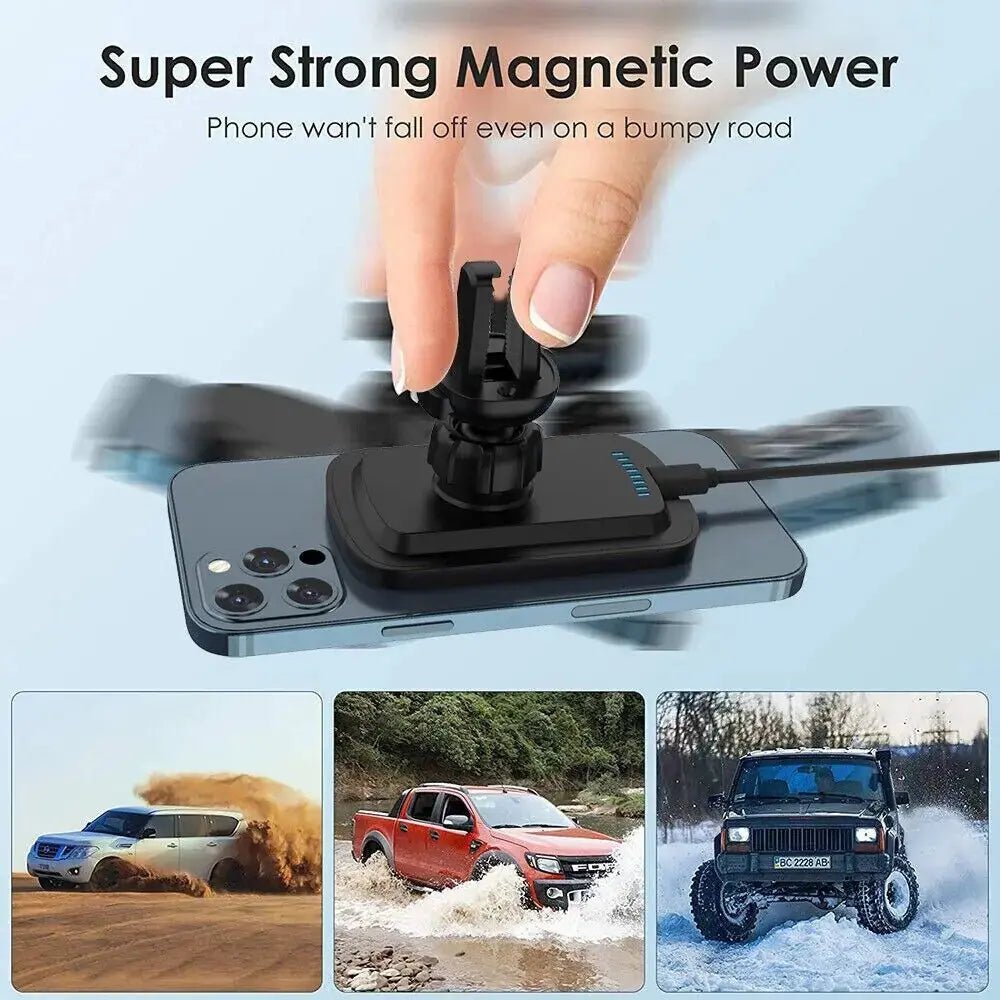MagniCharge™ 15W MagSafe Magnetic Wireless Car Charger & Mount - PlugoTech