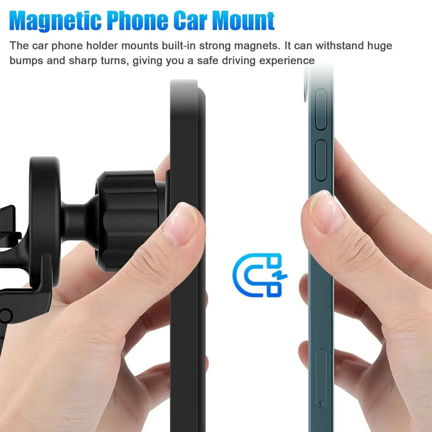 MagniCharge™ 15W MagSafe Magnetic Wireless Car Charger & Mount - PlugoTech