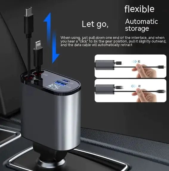 Retractible Car Charger - PlugoTech