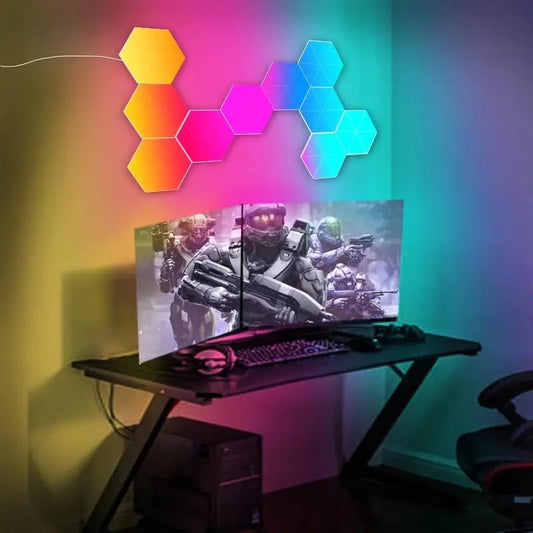 Hexagon LED Wall Light Set - PlugoTech