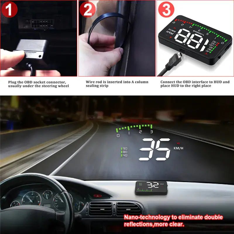 HUD Head - Up Display OBD Speed Projector - PlugoTech