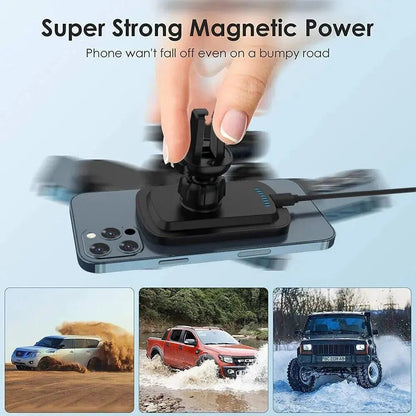 MagniCharge™ 15W MagSafe Magnetic Wireless Car Charger & Mount - PlugoTech
