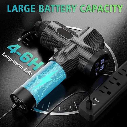 Portable Facial Muscle Massage Gun with long battery life, compact design, and precision attachments for targeted facial massage and muscle revitalization.
